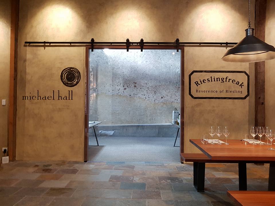 Conté pastel logos in Michael Hall and Rieslingfreak's Barossa Valley Cellar Door